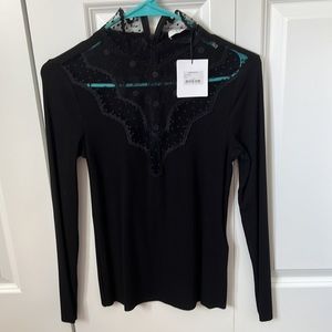 Sandro T-shirt with lace panel